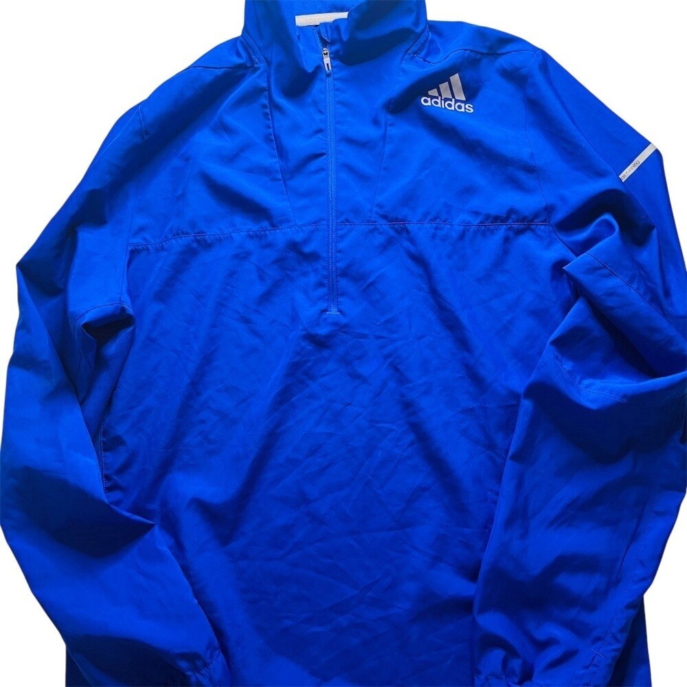 Adidas Climaproof 1/4 Zip Windbreaker Jacket Blue Men's Size M Lightweight
